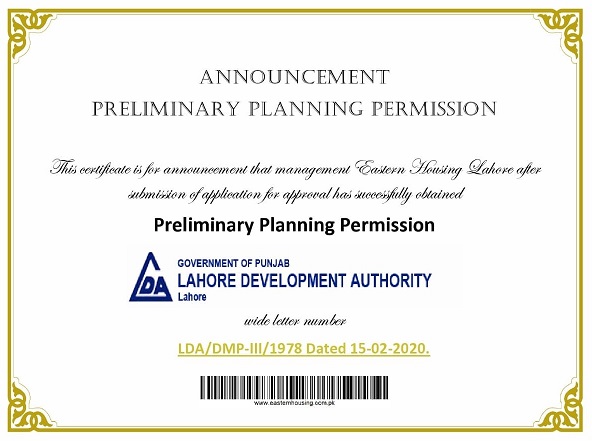 NOC LDA Approved Eastern Housing Scheme Lahore